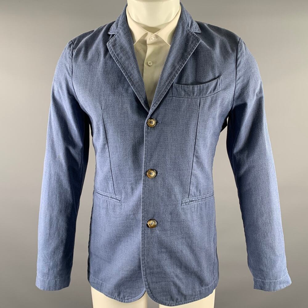 KLEIN EPSTEIN & PARKER Size 34 Blue Nailhead Cotton Blend Sport Coat
